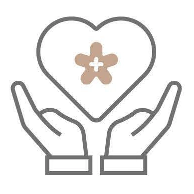 손과 하트로 생명을 표현한 원문 아이콘